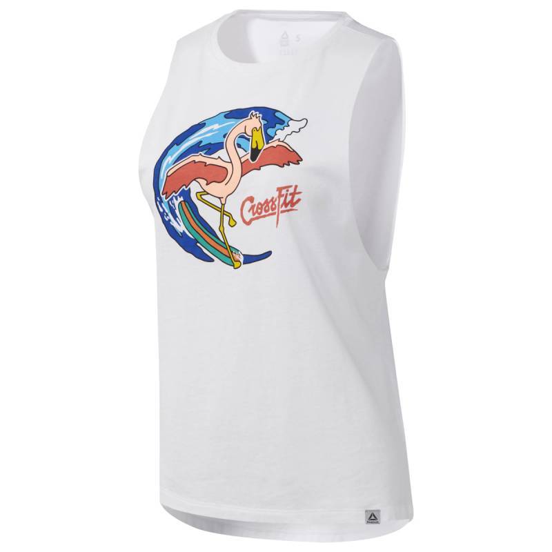 Woman T-Shirt Reebok CrossFit Surfer Flamingo Muscle - EC1461