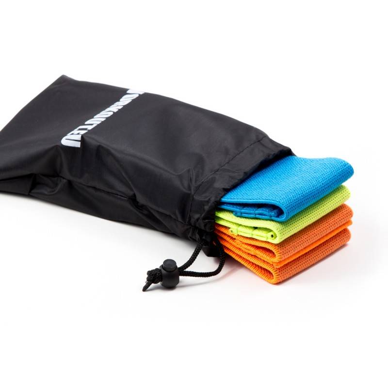 Set of three text resistance bands - blue orange yellow