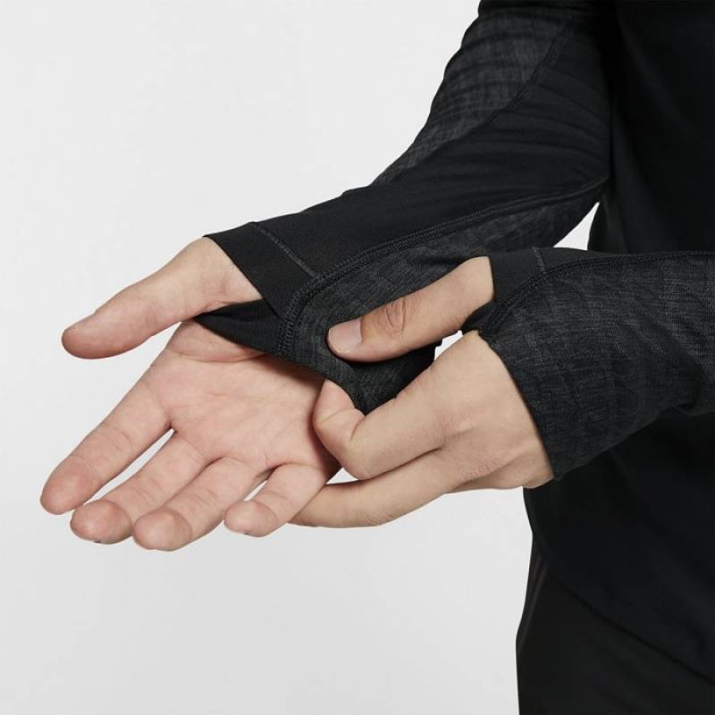 Herren T-Shirt langarm - schwarz 