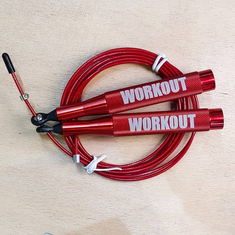 Hliníkové švihadlo WORKOUT 2.0 - červené + nahradní lanko zdarma