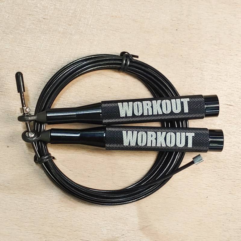 Aluminum speed rope WORKOUT 2.0 - black + one rope free