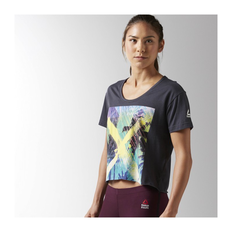 Dámské tričko CrossFit GRAPHIC BF CROP TEE B4521