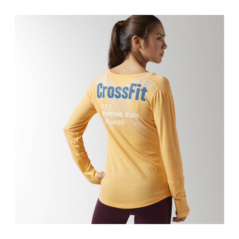 Reebok CrossFit triko LS BURNOUT GRAPHIC T B4523