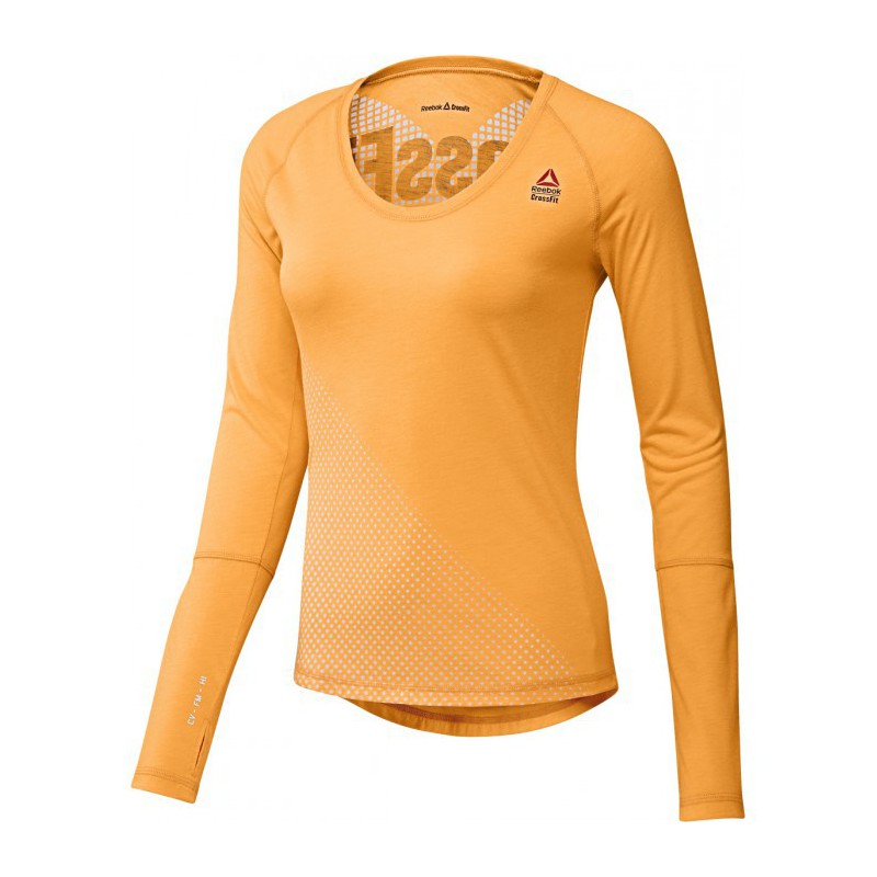 Reebok CrossFit triko LS BURNOUT GRAPHIC T B4523