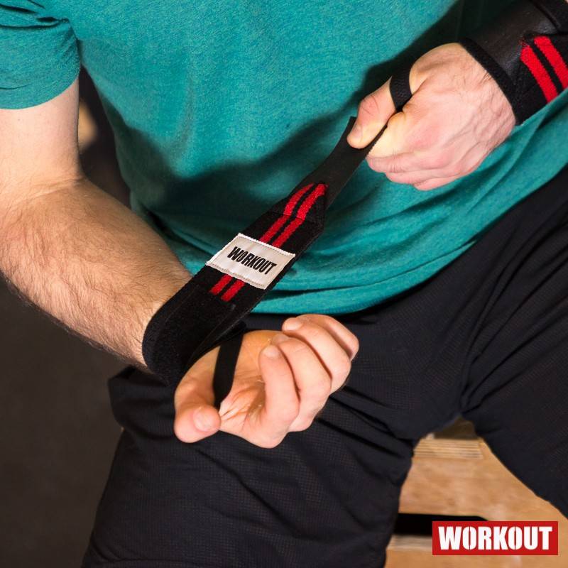 Wrist wraps WORKOUT 30 cm - red