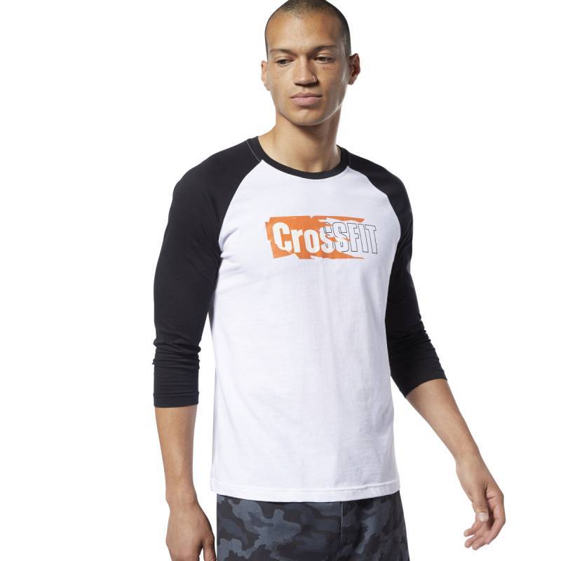 Man T-Shirt Reebok CrossFit Sticker Rip Raglan - EC1488
