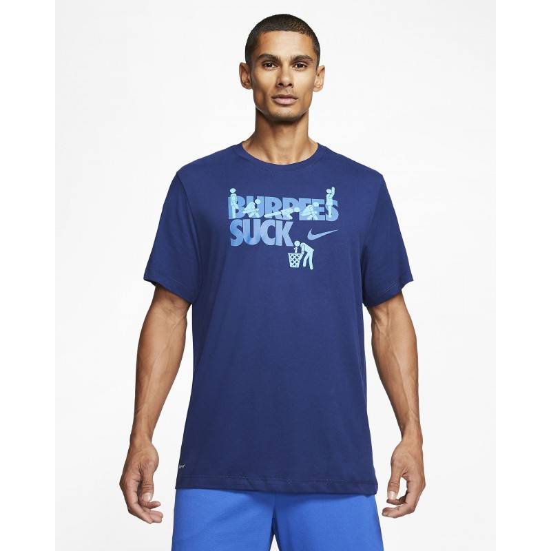 Pánské tričko Nike BURPEES SUCK - Dri-FIT - modré