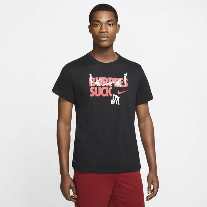 Pánské tričko Nike BURPEES SUCK - Dri-FIT - černé