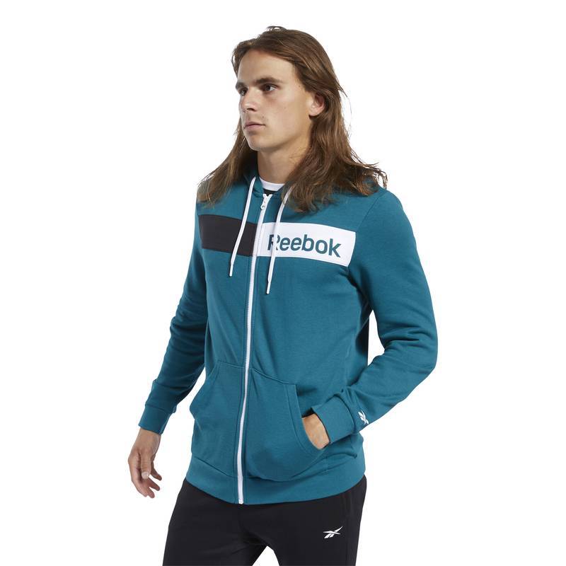 Pánská mikina TE LINEAR LOGO FZ HOODIE - FJ4696