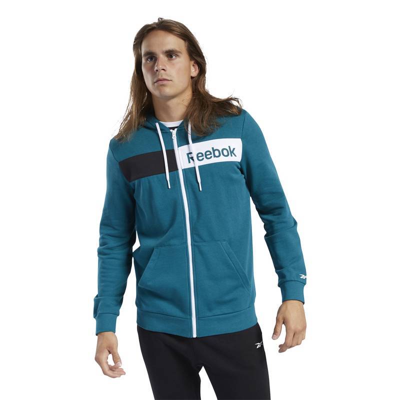 Man hoodie TE LINEAR LOGO FZ HOODIE - FJ4696
