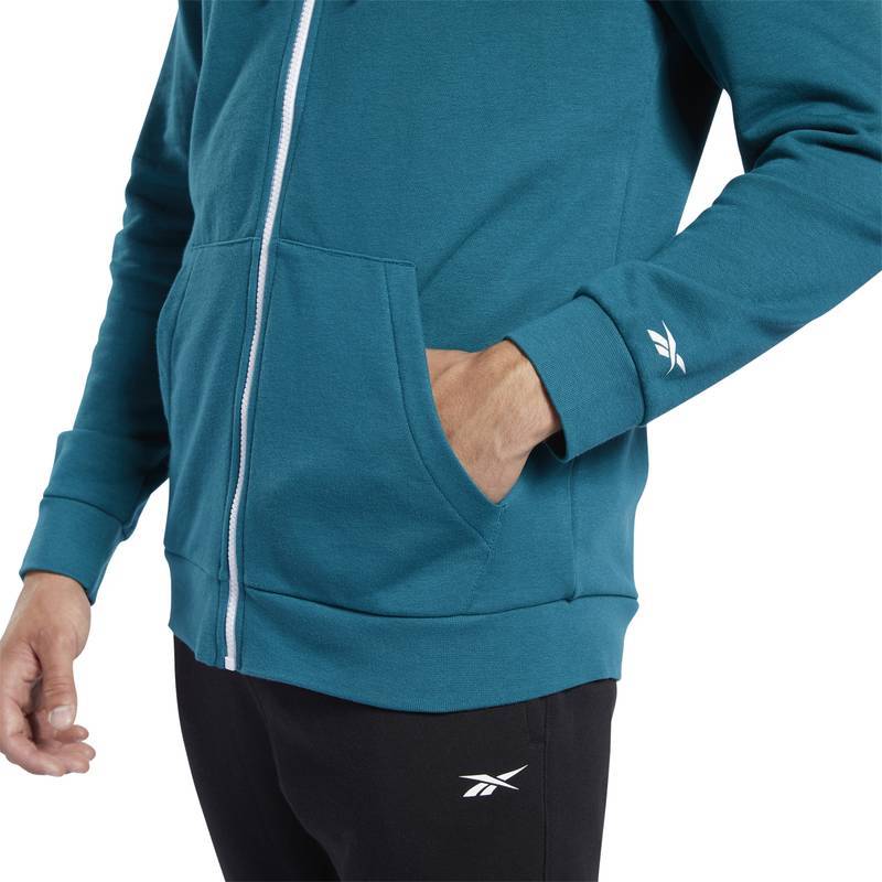 Pánská mikina TE LINEAR LOGO FZ HOODIE - FJ4696