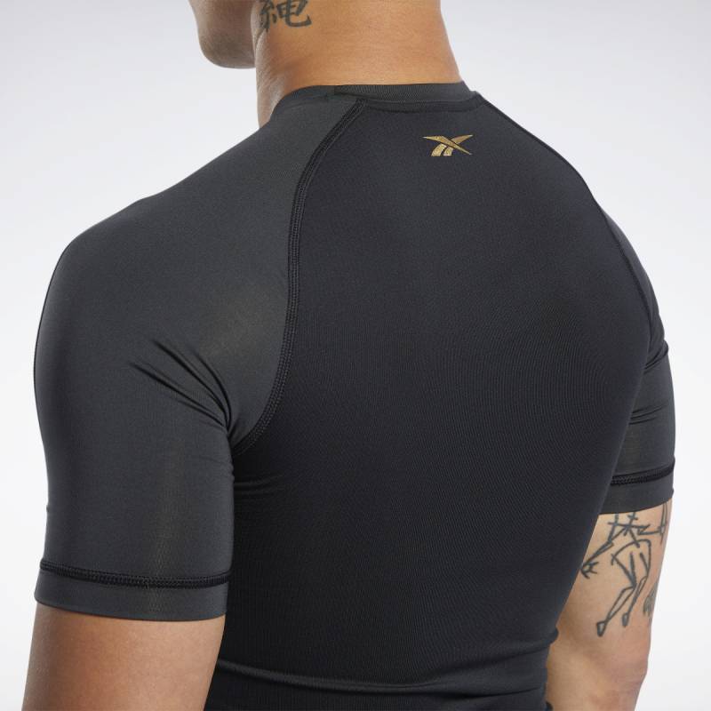 Man T-Shirt Les Mills Combat CMG SS RASHGAURD - FM1494