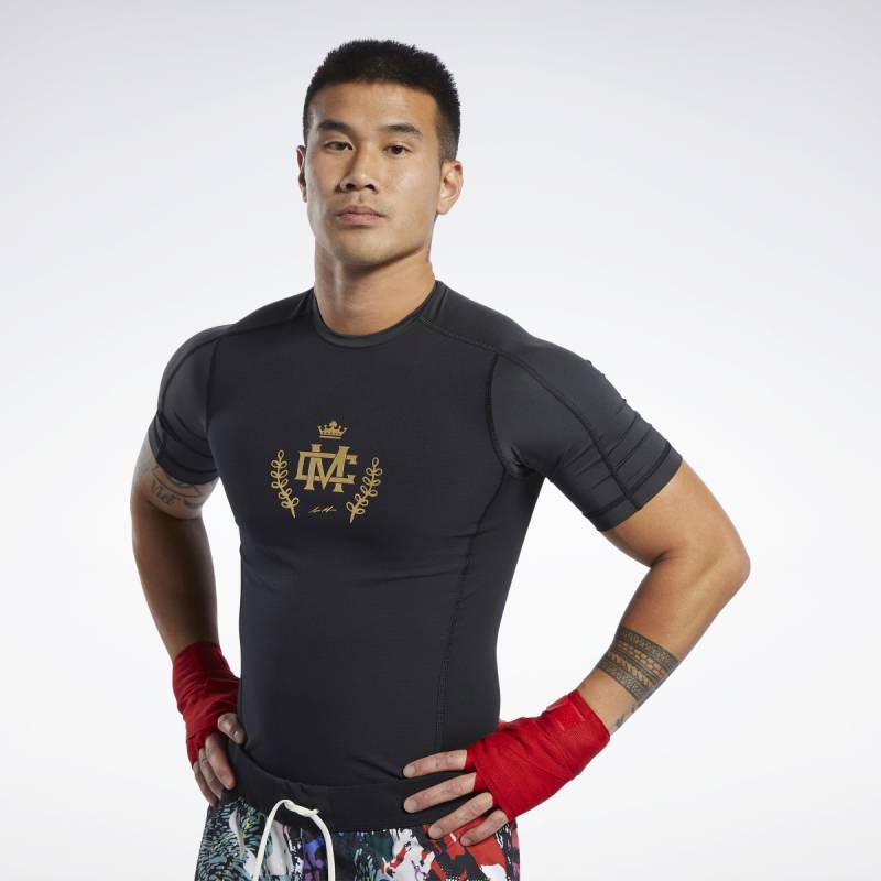 Man T-Shirt Les Mills Combat CMG SS RASHGAURD - FM1494