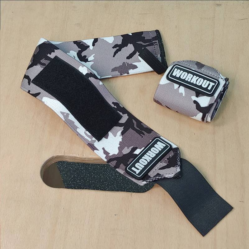 Handgelenkbandagen WORKOUT 48 cm - grau camo 