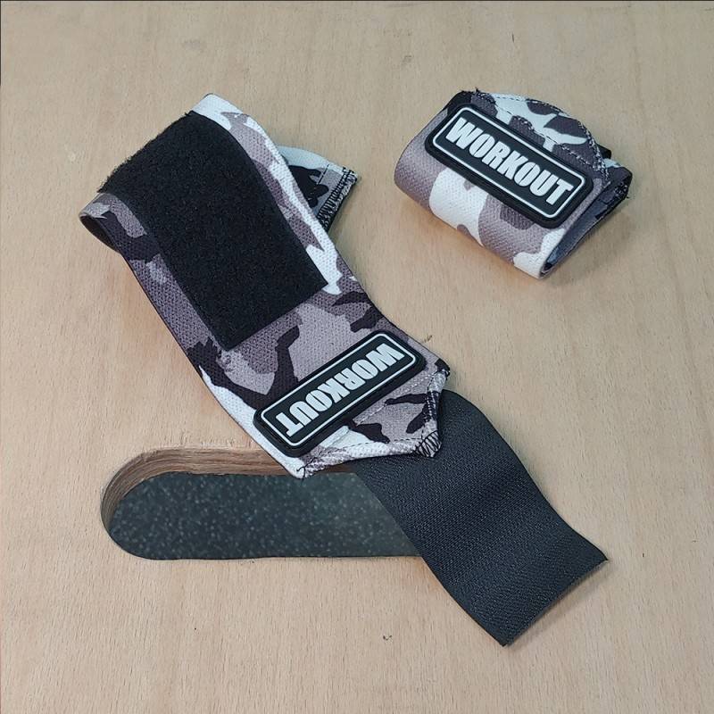 Bandáže zápěstí 30 cm WORKOUT - Šedivé Camo