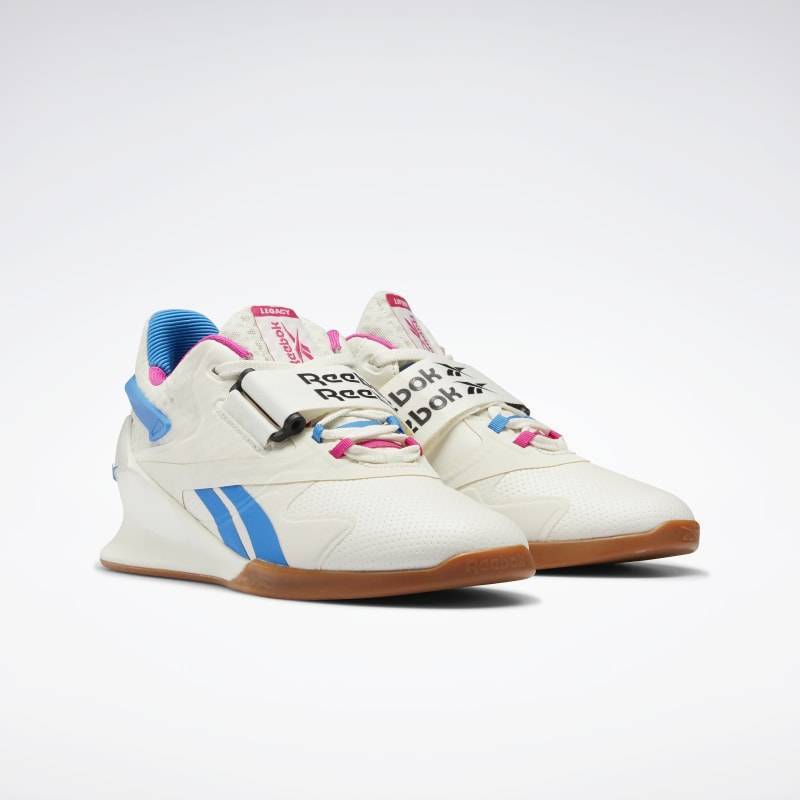 Woman weightlifting shoes Legacy Lifter II - White/Blue/Pink