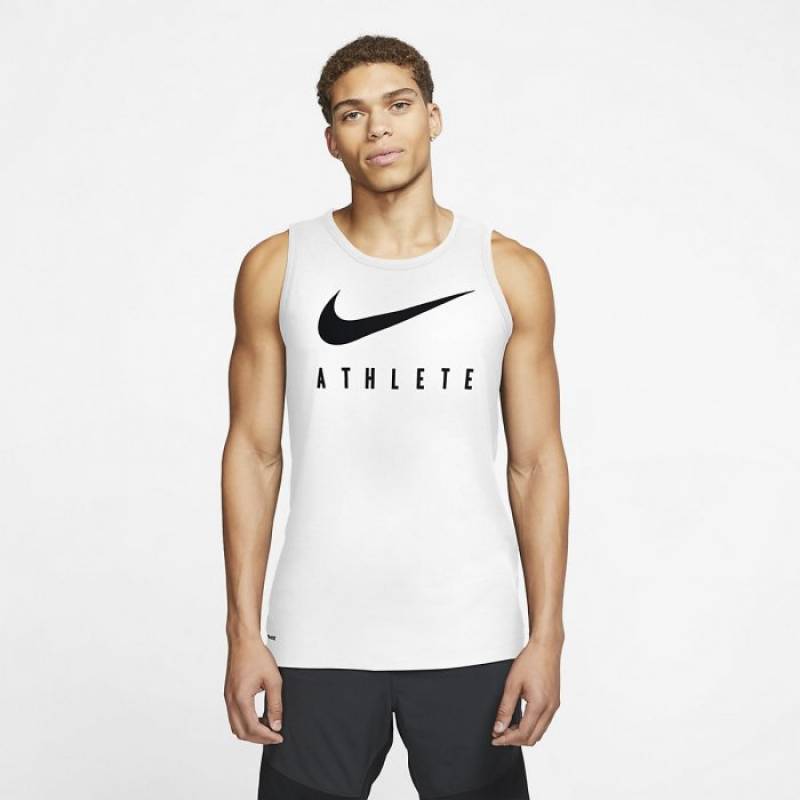 Herrentop Swoosh Training Athlete - weiss
