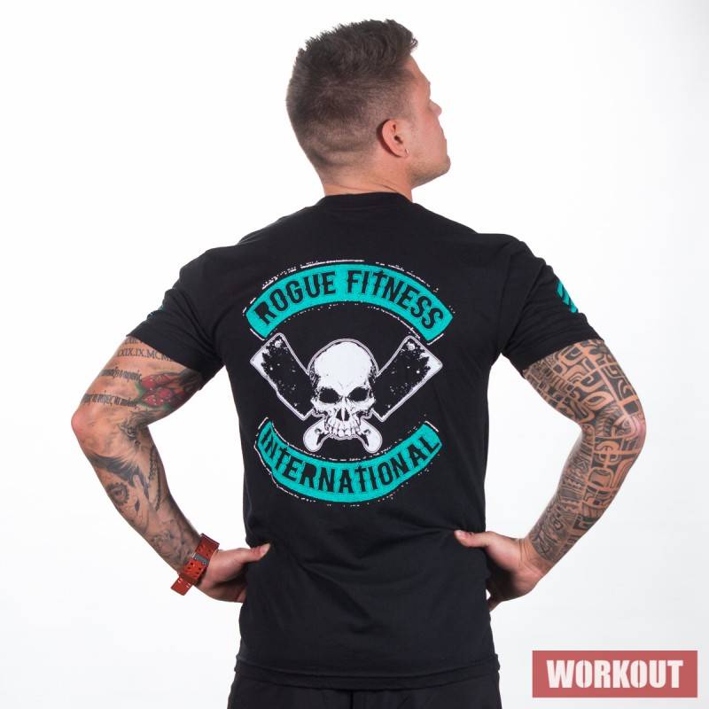 Herren T-Shirt Rogue International - schwarz/türkis