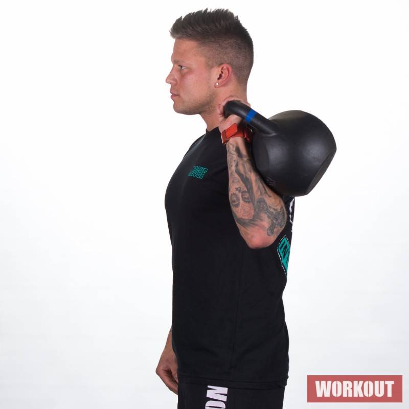 Man T-Shirt Rogue International Black-Turquoise