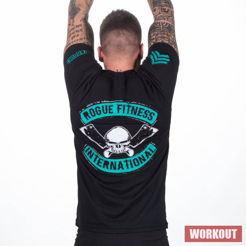 Man T-Shirt Rogue International Black-Turquoise