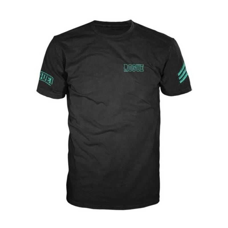 Herren T-Shirt Rogue International - schwarz/türkis