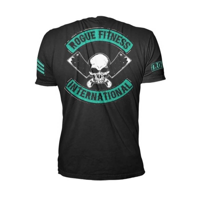 Man T-Shirt Rogue International Black-Turquoise