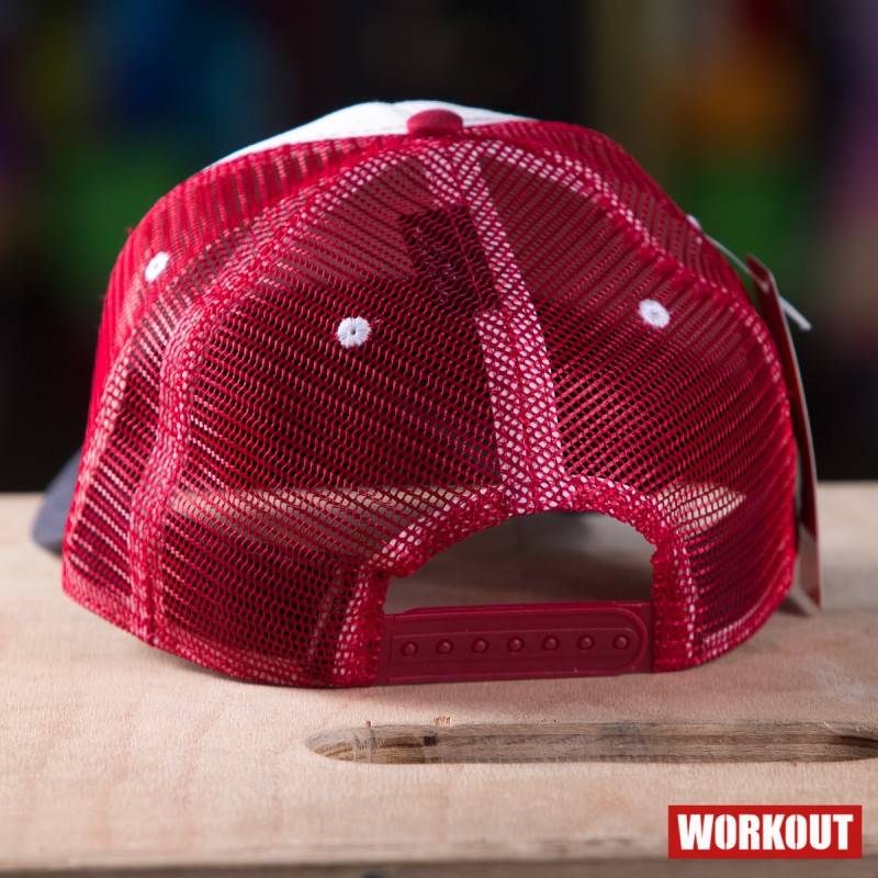 Cap Rogue Fitness Patch Trucker - white red