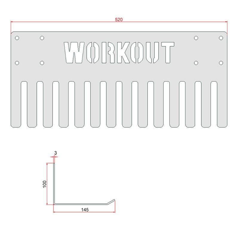 WORKOUT věšák pro švihadla/gumy na stěnu - černý