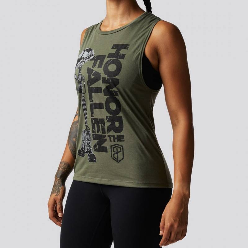 Woman top Honor the Fallen Flowy Muscle Tank (Military Edition)
