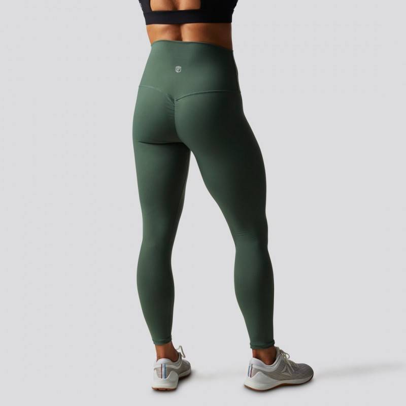 Woman Tight Lift Yourself Up 7/8 Leggings (Forest Green)