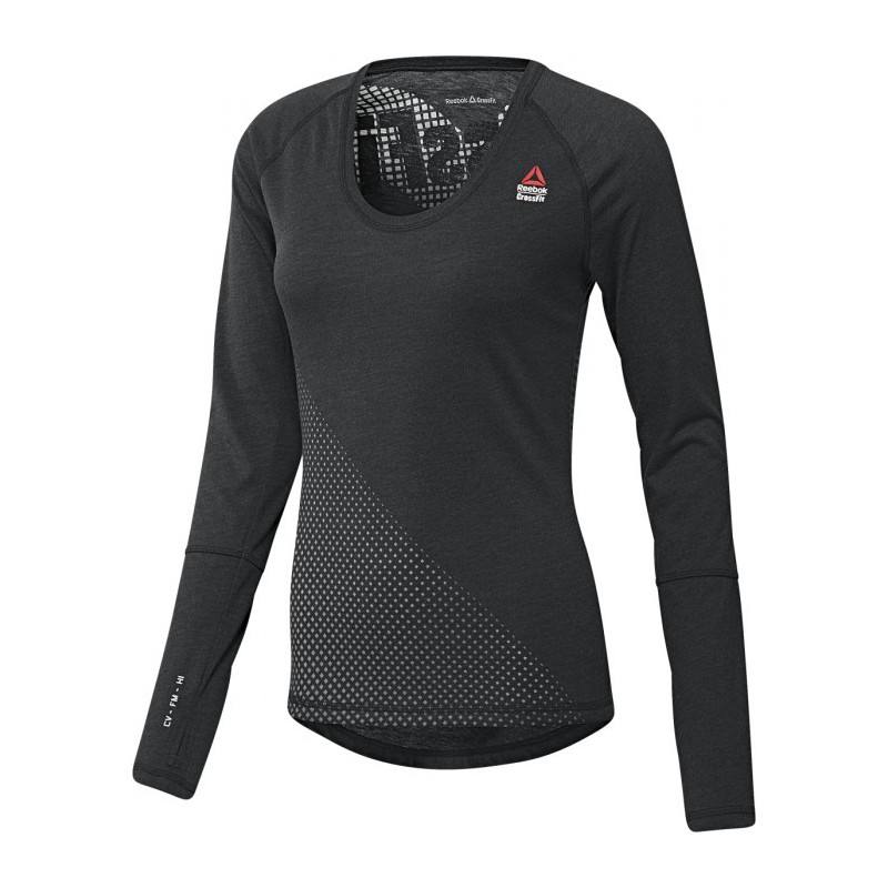 Woman T-Shirt CrossFit LS BURNOUT GRAPHIC T BK11