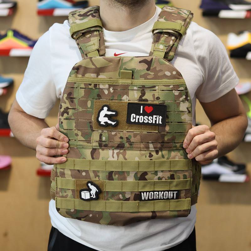 Rubber Velcro patch WORKOUT - Box jump 5 x 5 cm