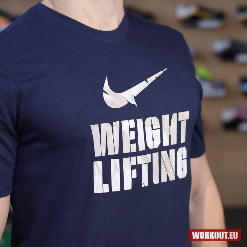 Pánské tričko Nike Weightlifting - Blue/White