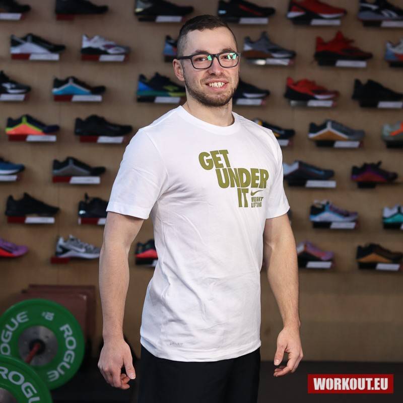 Nike Mens Tee Get under it - White/Gold