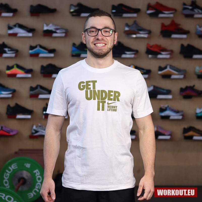 Herren T-Shirt Nike Get under it - weiss/gold
