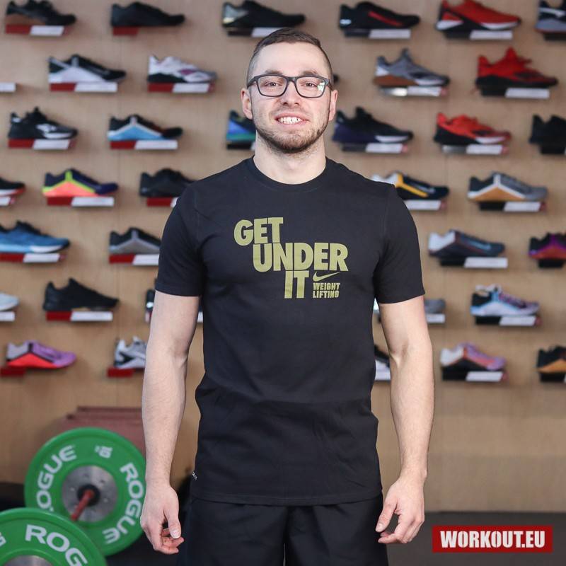 Herren T-Shirt Nike Get under it - schwarz/gold