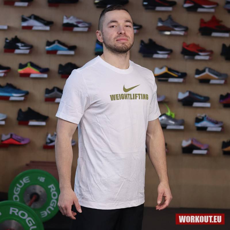Nike Mens Weightlifting Tee - Gold/White