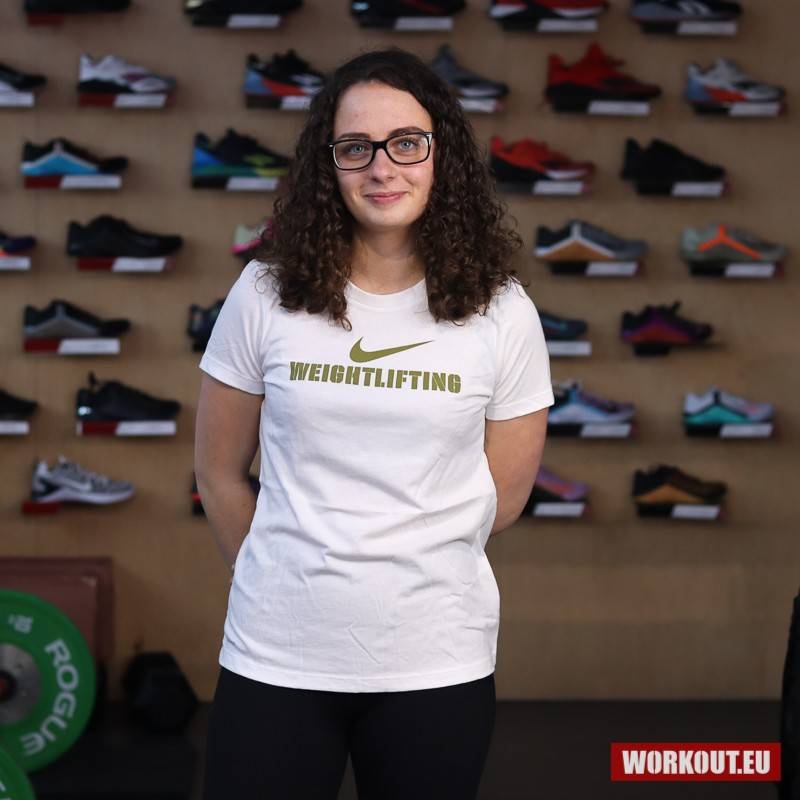 Dámské tričko Nike Weightlifting - Bílá/Zlatá
