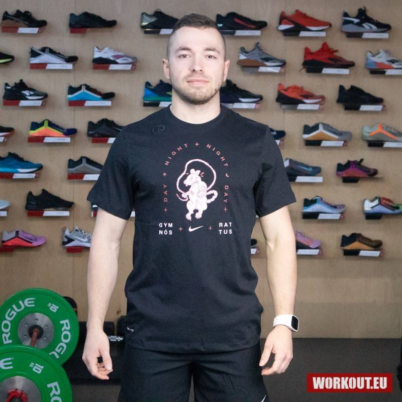 Herren T-Shirt Nike Dri Fit Gym Rat - schwarz