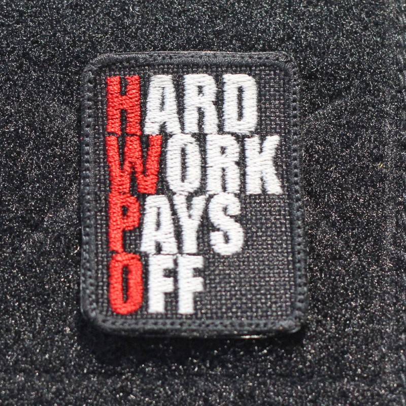 Patch Hard Work Pays Off (HWPO) red - small