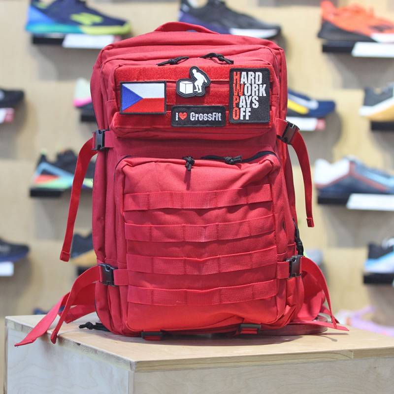 Velcro patch Hard work pays off HWPO red - medium