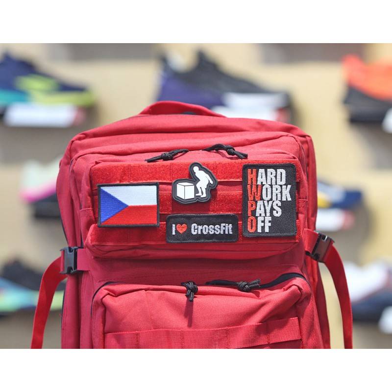 Velcro patch Hard work pays off HWPO red - medium