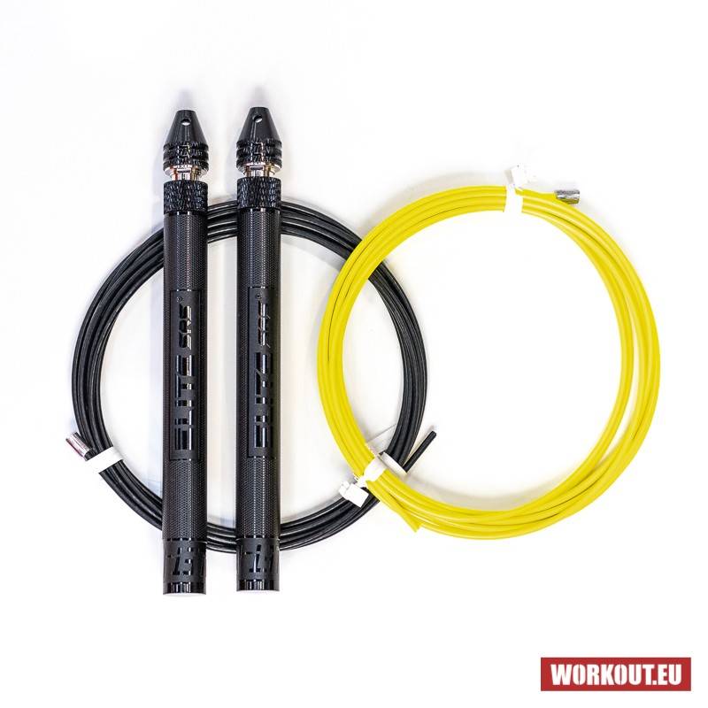 Elite speed rope ELITE SRS Bullet FIT Rope Black/YELLOW