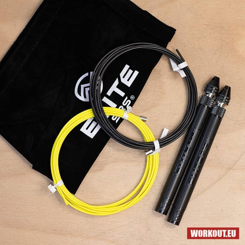 Springseil ELITE SRS - schwarzes und gelbes Kabel
