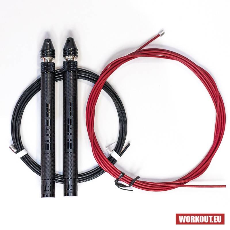 Elitní švihadlo ELITE SRS Bullet FIT Rope - červené a černé lanko