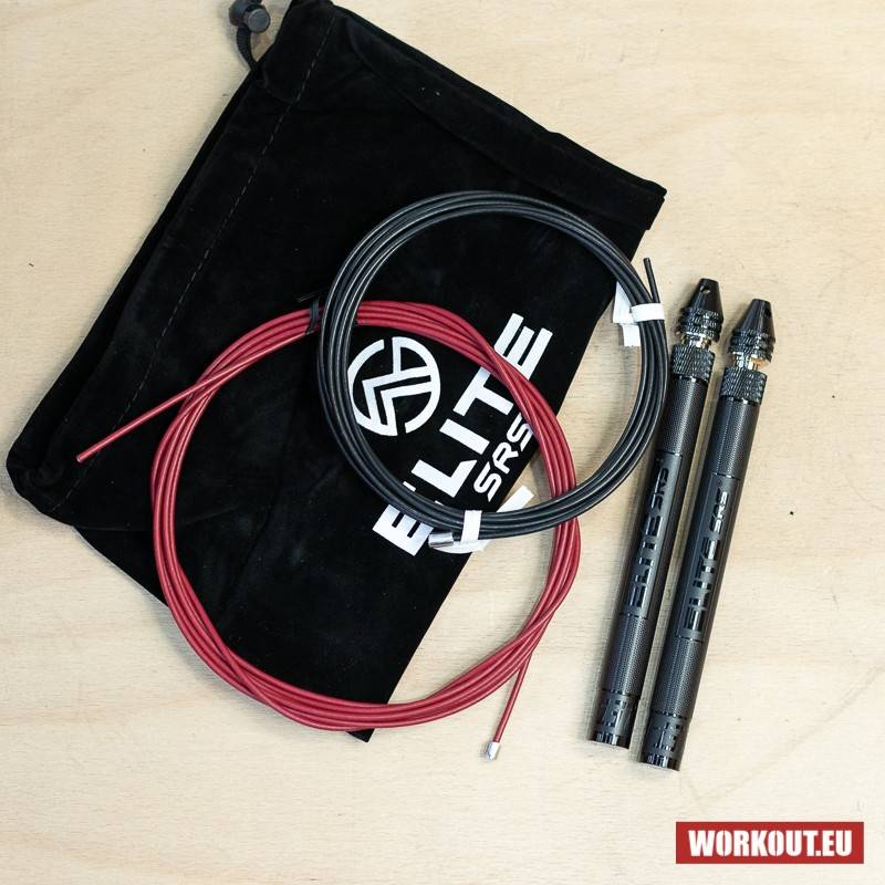 Elitní švihadlo ELITE SRS Bullet FIT Rope - červené a černé lanko