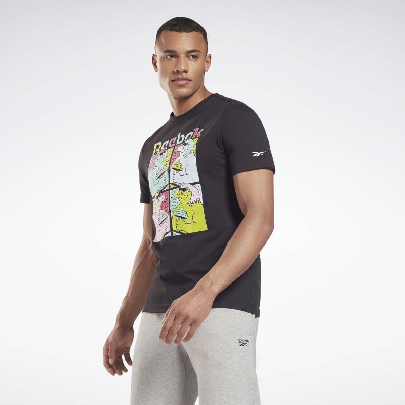 Pánské tričko Reebok - animal black