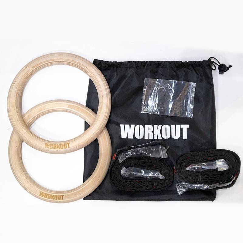 Wooden gymnastic rings WORKOUT 28 mm