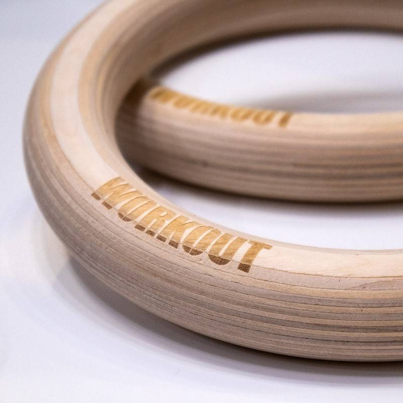 Wooden gymnastic rings WORKOUT 28 mm