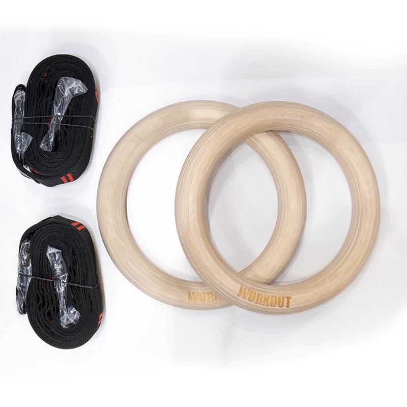 Wooden gymnastic rings WORKOUT 28 mm